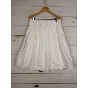 Tommy Hilfiger Skirt Womens 12 White Embroidered Lace A Line Lined Boho Summer